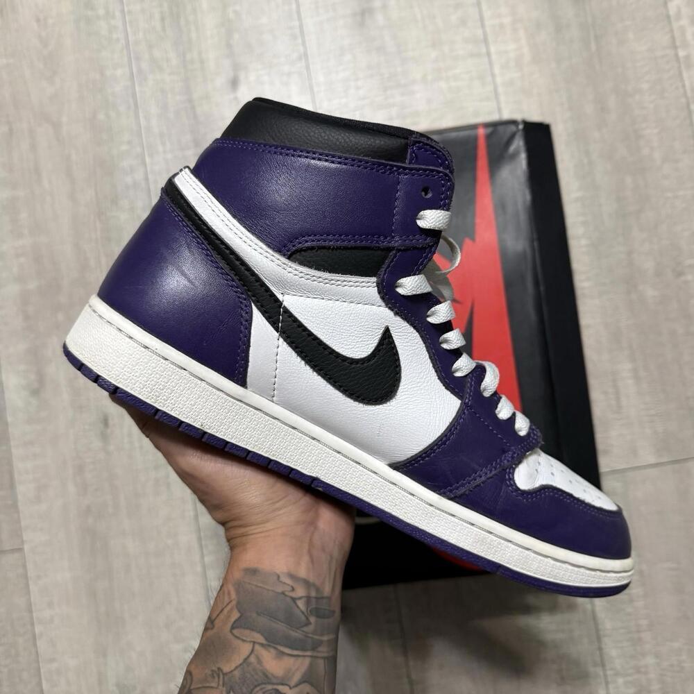 Nike Air Jordan 1 Retro OG High 2.0 Court Purple 555088 500 Size 11.5 men - Picture 4 of 11